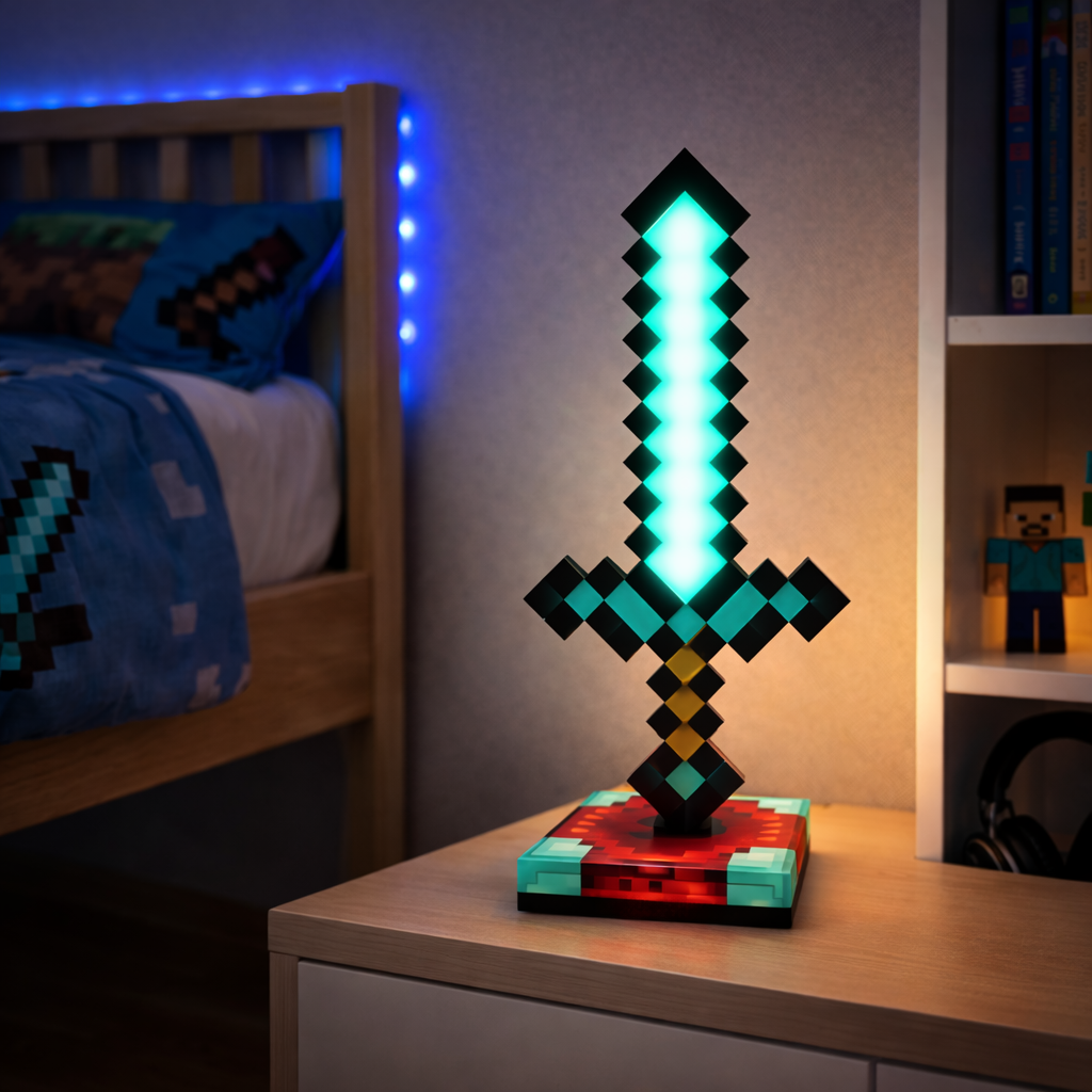 LED Pixel mač sa postoljem – Lampa i igračka